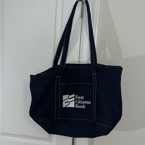 New First Citizens Bank Canvas Navy Blue stitched Seaside Beach Shoulder bag - Picture 1 of 4